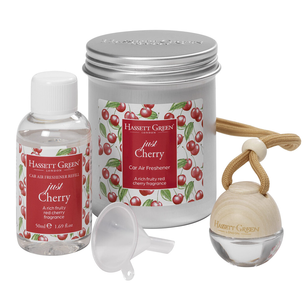 Hassett London Car Air Freshener & Refill Kit (Just Cherry) Green 5051226531521