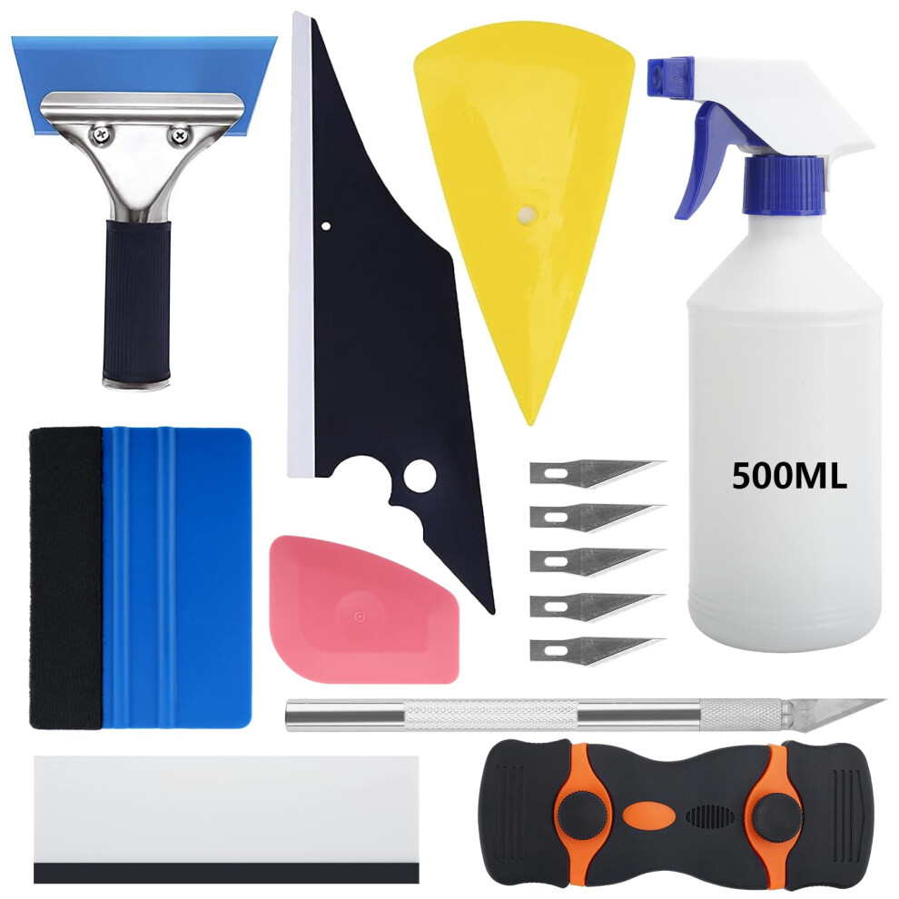Ezvezs 14 Pcs Professional Car Window Tint Kit & Vinyl Wrap Tools, Window Film Application Kit With Squeegee, Felt Edge, Cutter For Auto Tinting 5051226533938