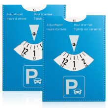 WDFCN 2 Pcs 11x15cm Maxi Parking Disc Display Arrival Time Made from Soft Faux Leather Soft-Touch Blue for Car Motorcycle RV (2)