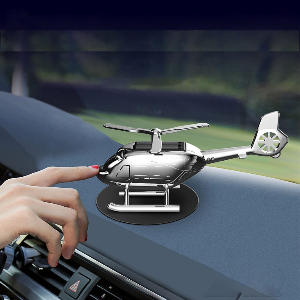 Helicopter Solar Car Air Freshener Rotation Aromatherapy Diffuser Ornament For Vehicles With 3-Fragrance Tablets For Car And Interior Decoration 5051226530012