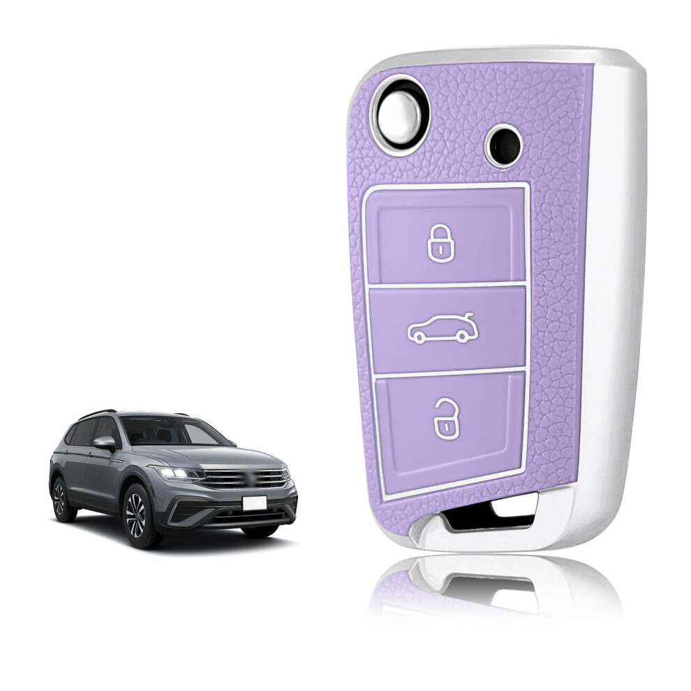 Toomume Car Key Cover Silicone, Key Fob Case Fit For Vw Volkswagen Golf 7 Polo Tiguan Taigo Seat Leon Ibiza Skoda Octavia Superb Fabia 5051226537066