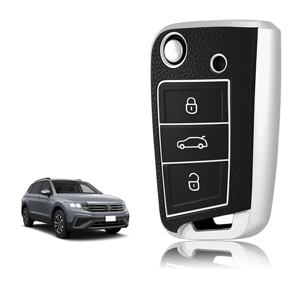 Toomume Car Key Cover Silicone, Key Fob Case Fit For Vw Volkswagen Golf 7 Polo Tiguan Taigo Seat Leon Ibiza Skoda Octavia Superb Fabia 5051226535369