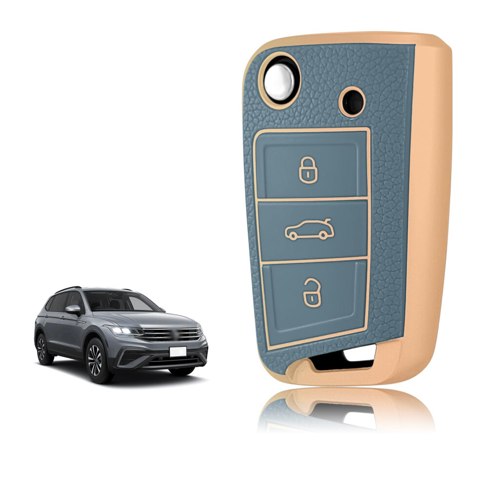Toomume Car Key Cover Silicone, Key Fob Case Fit For Vw Volkswagen Golf 7 Polo Tiguan Taigo Seat Leon Ibiza Skoda Octavia Superb Fabia 5051226535253