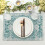 Sets de table bohèmes en lin gris turquoise, lot de 6 3
