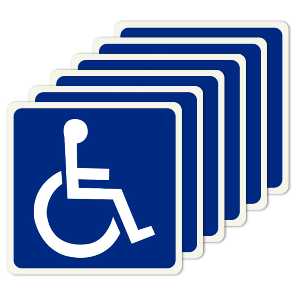 Lotsdonxia 6 Pieces Disabled Car Stickers - Waterproof Mobility Badge Barrier Marking Stickers For Cars, Vans And Windows Blue 5051226533020