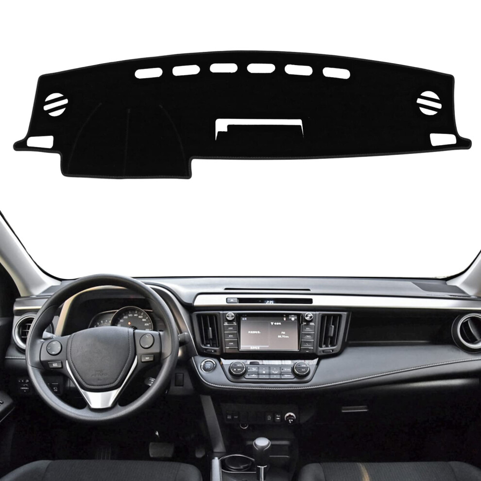 Remoch Dash Cover For Toyota Rav4 2013 2014 2015 2016 2017 2018 Dashboard Cover Mat Accessories Custom Fit Center Console Cover Sunshield Protector 5051226534577