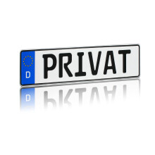 Private Sign, Number Plate Made of Aluminium, Size 420 x 110 mm, Car Trailer, Parking Space, Parking Signs, Post Wall (08 Private)
