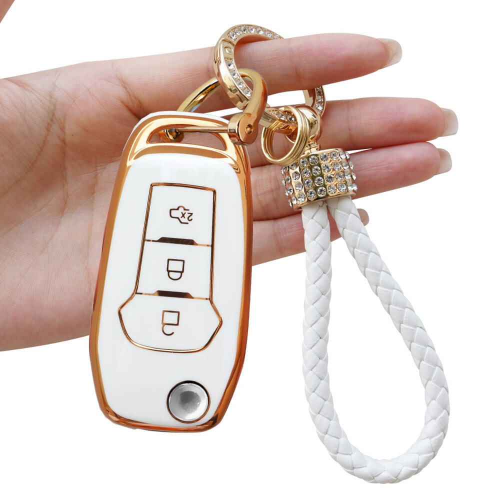 Ttcr-Ii Yumzeco Car Key Cover,3 Buttons Remote Key Fob Cover Compatible With Ford F150 F250 Escort Kuga Ranger Mondeo,Tpu Silicone Keycase 5051226544002