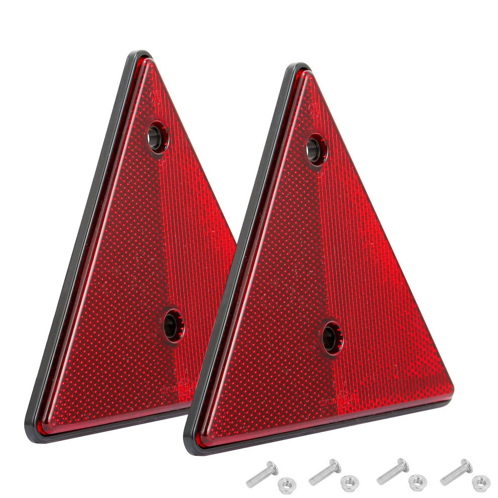 Darkguard 2X Rear Triangle Reflector Bolt Screw Fixing 150X10x132mm (Lxwxh) E11 Approved,Gate Posts Safety Reflectors,Triangle Rear Reflectors For Red 5051226533655