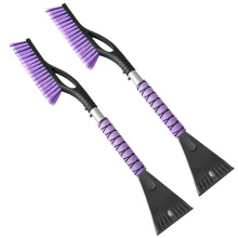 NARUNDREN 27"Snow Brush and Ice Scrapers for Car Windshield 2 Pack |Scratch-Free Bristle Head PVC Snow Brush & Foam Grip Window Snow Scraper Snow