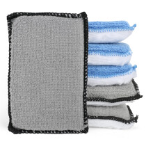 GOTDYBST Car Sponge Cleaning Pad: 6 PCS Interior Scrubber Detailing Pads,Double Sided Reusable,Wash Sponges for Leather Plastic and Upholstery