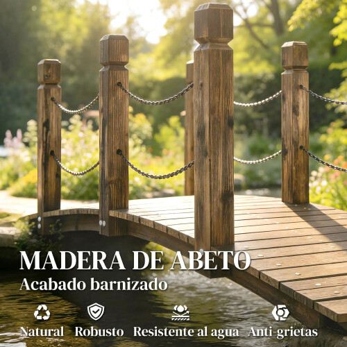 Outsunny Puente de Jardín Marrón 151 x 68 x 54.5 cm 1