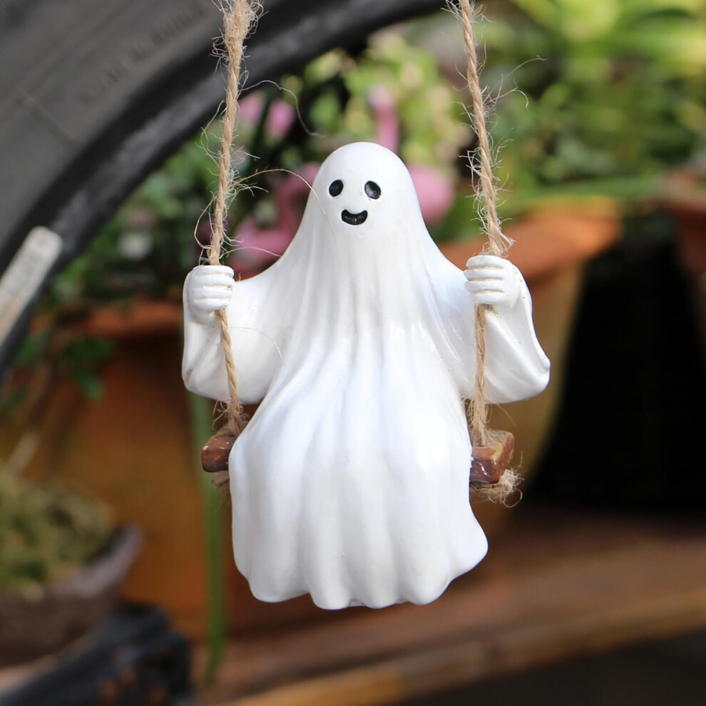 Cool Swinging Ghost Car Pendant,Cute Flying Ghost Car Interior Hanging Accessories Rear View Mirror Car Rearview Mirror Hanging Ornament Halloween 5051226542763