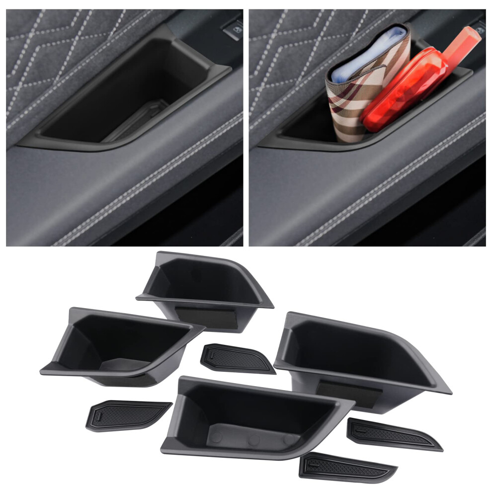Cdefg Compatible With Audi Q4 Etron 2021-2024 2025 Car Storage Box, Q4 E-Tron Door Side Organiser Tray Phone Container Insert Door Handle Pocket Q4 5051226543524