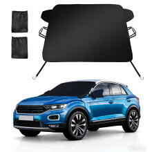 ZOIBV Windscreen Covers Frost - Foldable Waterproof 600D PU Coating Winter Car Windscreen Cover with Wing Mirror Covers