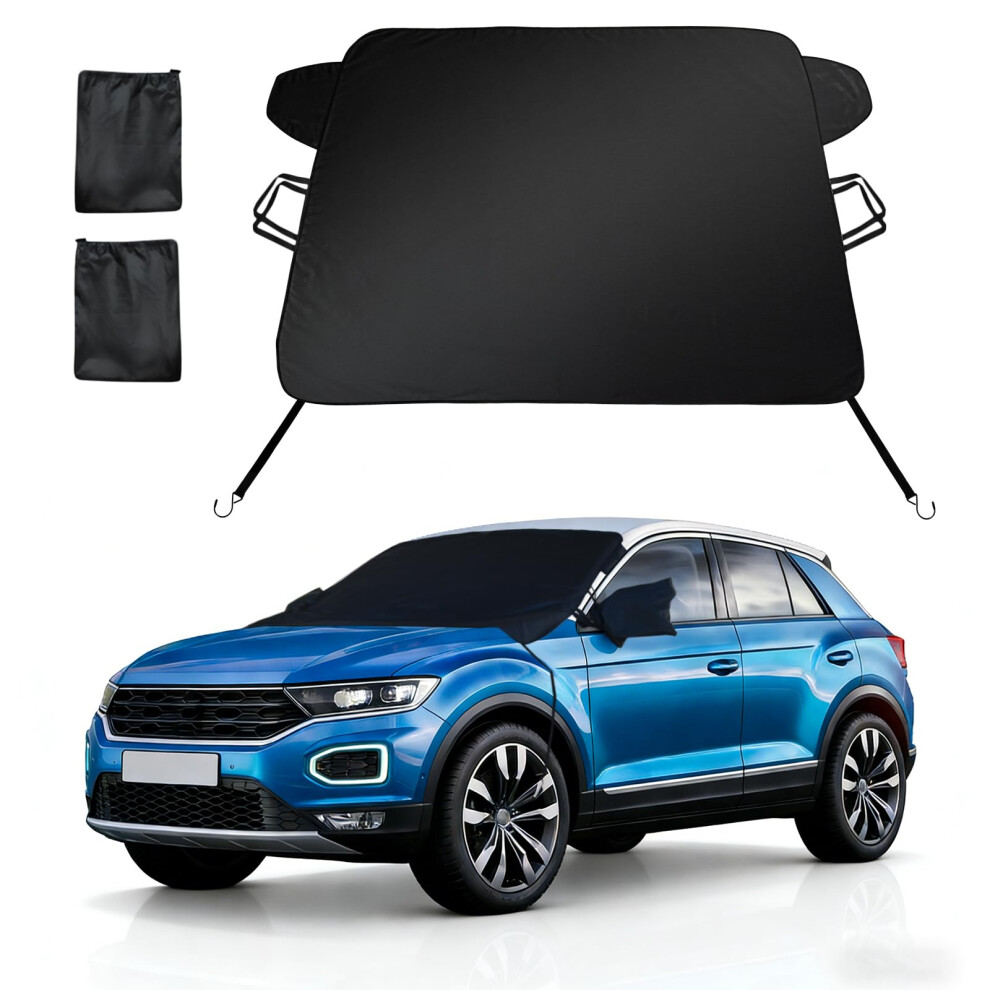 Zoibv Windscreen Covers Frost - Foldable Waterproof 600D Pu Coating Winter Car Windscreen Cover With Wing Mirror Covers 5051226531972