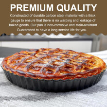 Chenqi 8 inch Non-Stick Quiche and Tart Pan with Loose Base - Fluted Round Mould for Fruit Cake, Pie, and Baking