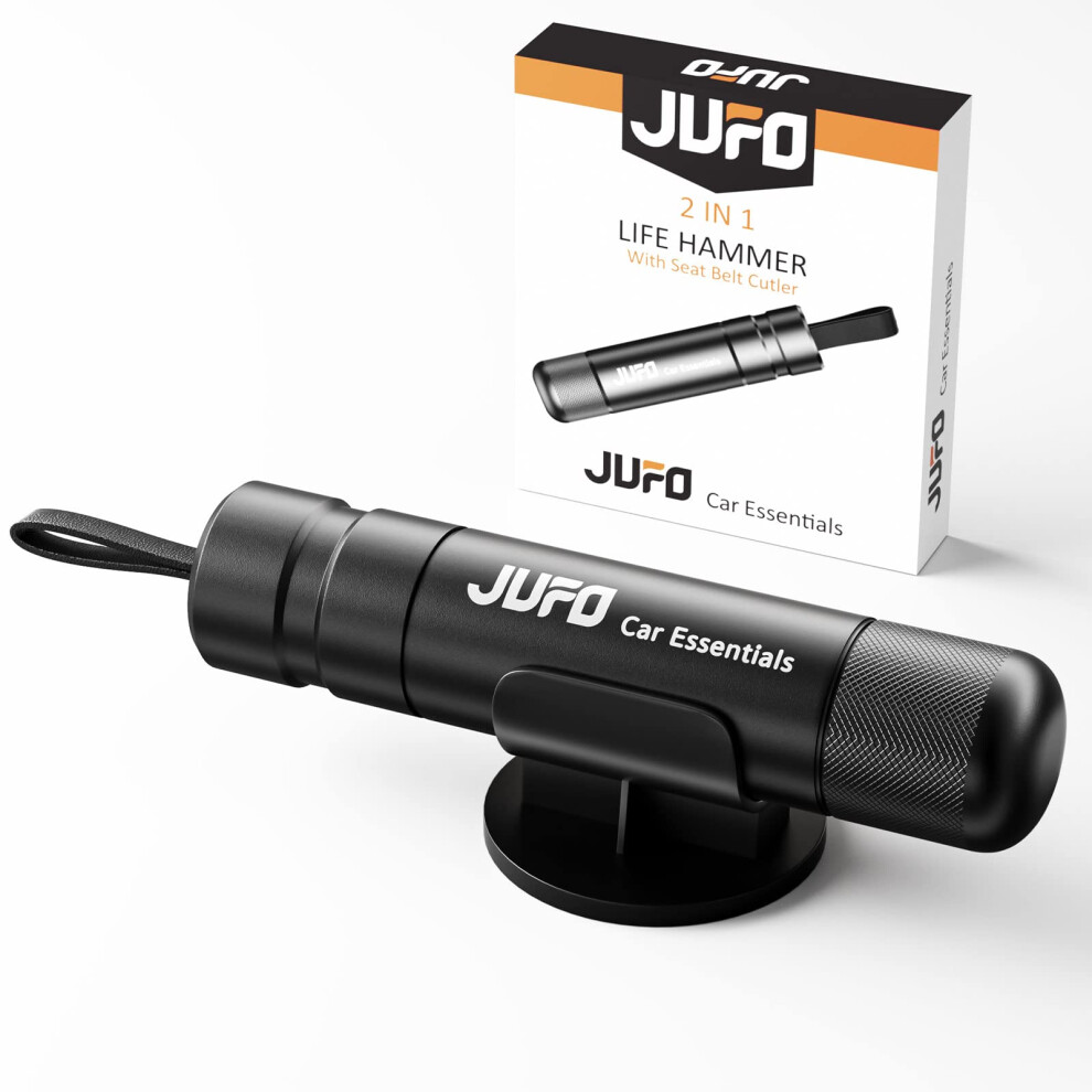 Jufo Lifehammer Emergency Car Safety Hammer With Window Breaker And Seatbelt Cutter Â Essential Escape (Black) Black 5051226533273