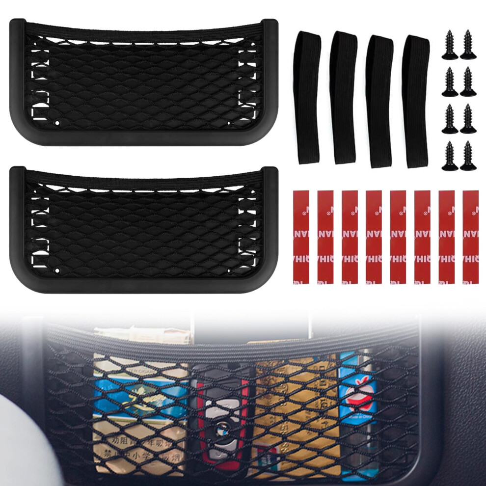 Storage Nets For Campervans, 2 Pcs Universal Car Mesh Storage Organizer Pocket Net With Plastic Frame Seat Back Pockets For Motorhome, Truck, Boat 5051226540219