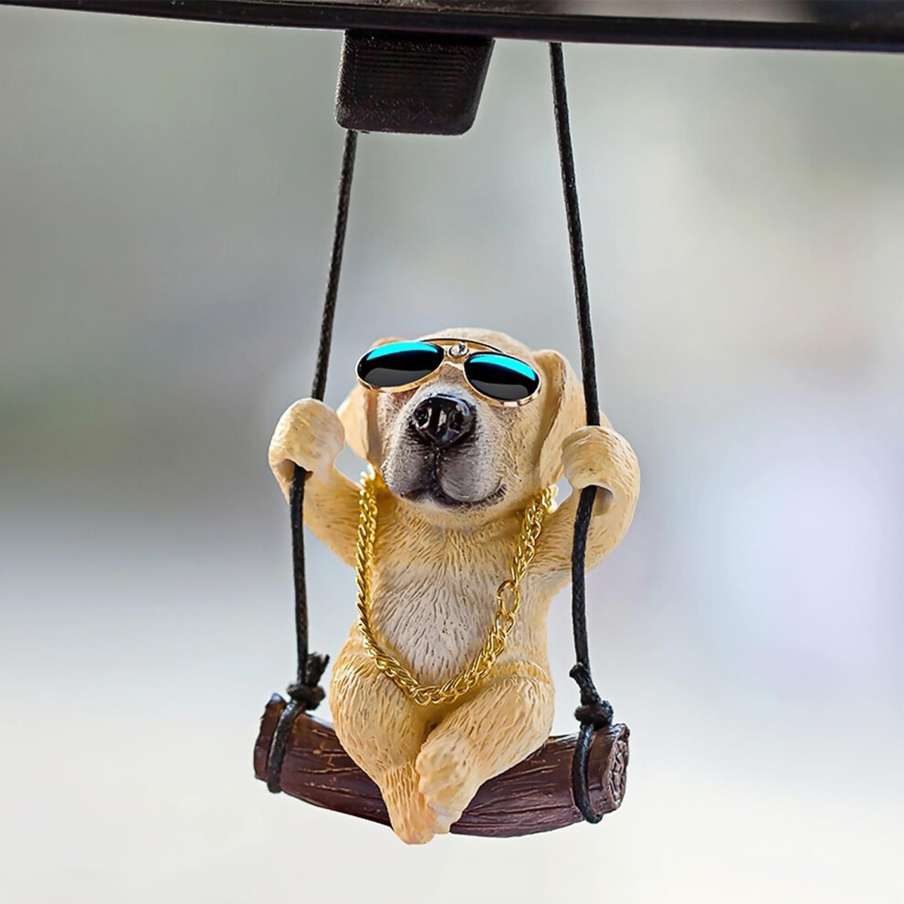 Cute Swinging Retriever Car Pendant,Car Rearview Mirror Hanging Ornament Dog Auto Interior Home Decoration Accessories Birthday Gift For Golden 5051226543128