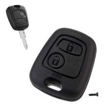 BNXF 1 Pcs Buttons Car Key Fob Cover Replacement, Black Plastic Case for Peugeot & Citroen Passenger Cars