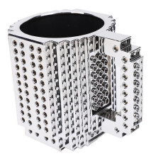 Build On Brick Becher - Silberner Kunststoff + PVC für Kinder
