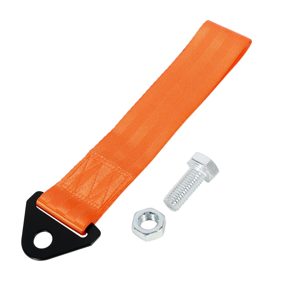 X Autohaux Universal Vehicle Tow Towing Hook Bumper Trailer Belt Strap Orange 5051226540660