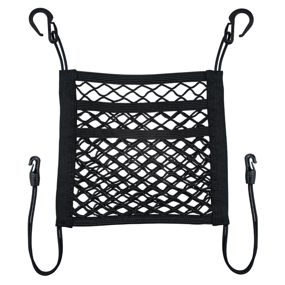 Vehirie 3-Layer Car Storage Net Organiser Between Front Seats, Kid Dog Pet Net Barrier Car Mesh Pocket Elastic Tissue Purse Holder Netting For Suv 5051226539862
