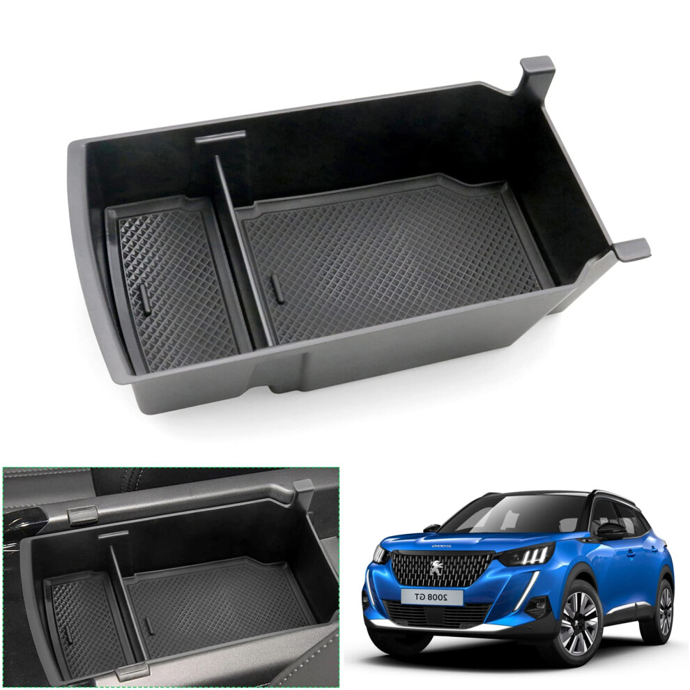 Gafat Compatible With Peugeot 208 2008 Restyling 2025 2026-2020 Armrest Tray Center Console, E-208 E-2008 Organiser Storage Box 5051226538667