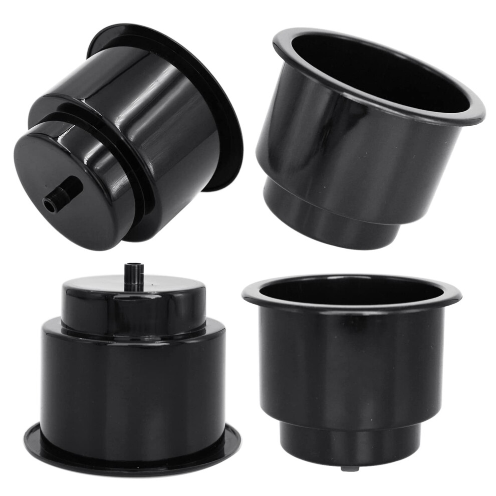 Yuanhe Plastic Cup Drink Holder Insert With Drain For Marine Boat Rv Camper, 4Pcs Black 5051226541223