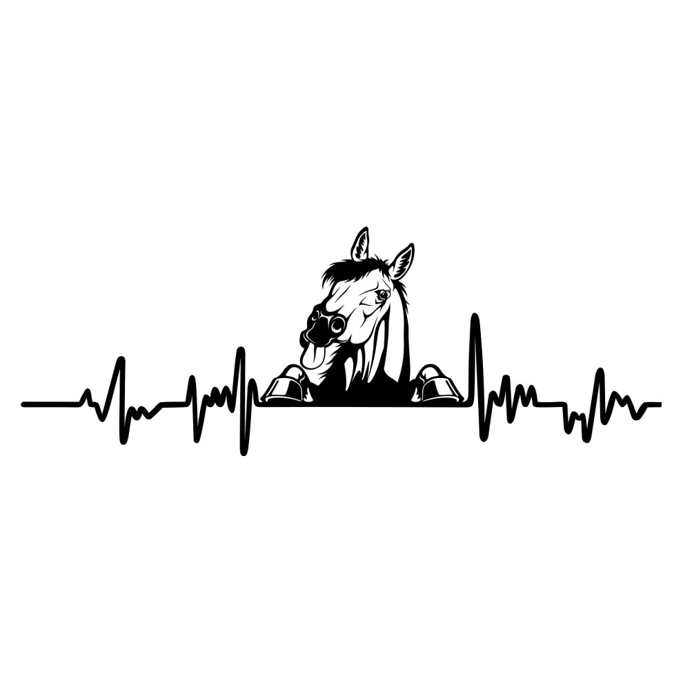 Sticker Heartbeat Animals Width 27 Cm Lifeline Heartbeat Decorative Sticker Self-Adhesive For Car Fridge Laptop Car Sticker K150 Black 5051226548574