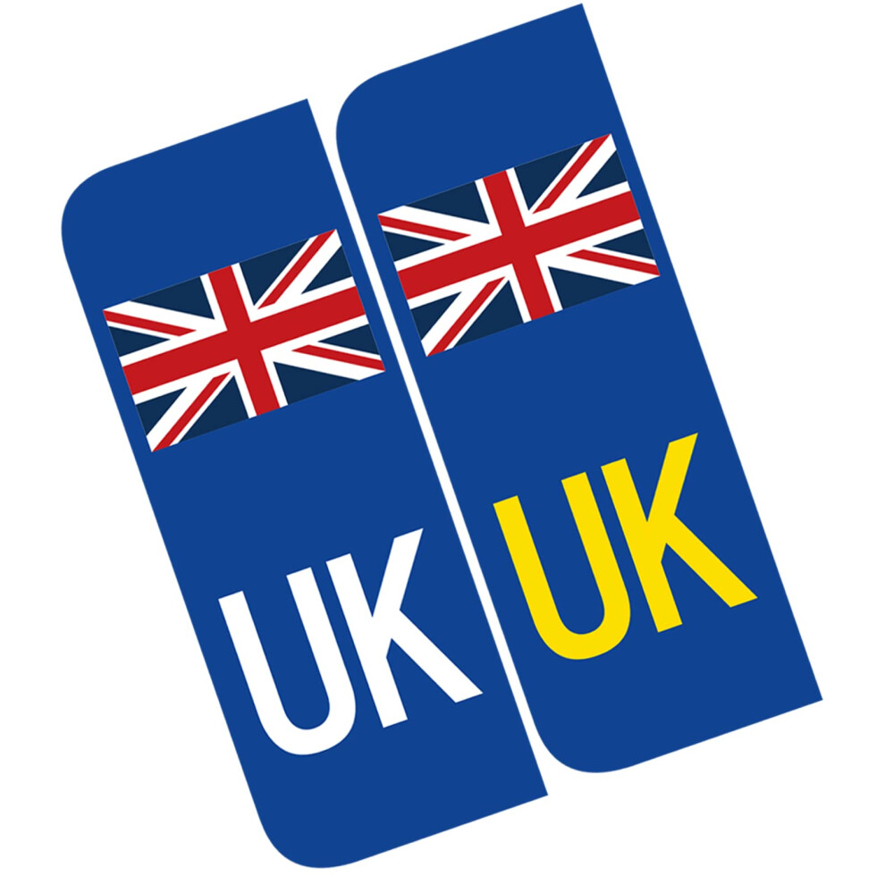 Runmeihe Pair Of European Road Legal Uk Car Number Plate Vinyl Stickers For Replace Gb Stickers After Brexit 5051226549397