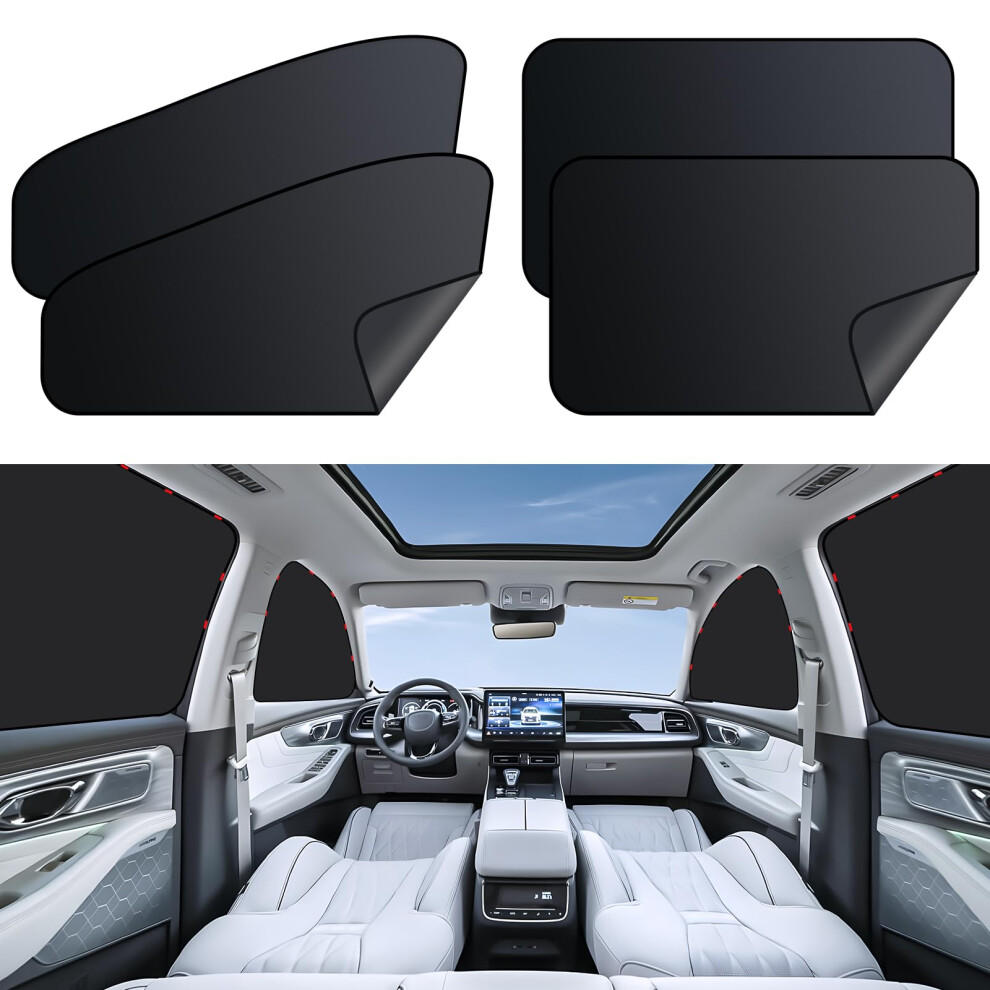 Zatooto Car Side Window Shades, Magnetic Car Sunshades For Blockout, Privacy, Opaque, 4Pcs Black 5002970771992