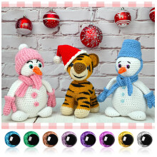 Draupnir 48Pcs Safety Eyes, 20mm/16mm/12mm Glitter Crochet Eyes, Colored Eye Plastic Doll Eyes Safety Animal Eye with Washers for Puppet Stuffed