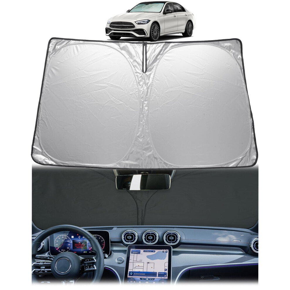 Gafat Compatible With Mercedes-Benz C-Class W206 2022-2025 / C-Class W205 Sun Protection Front Windscreen Inside, Windscreen Parasol Sun Visor 5051226551130