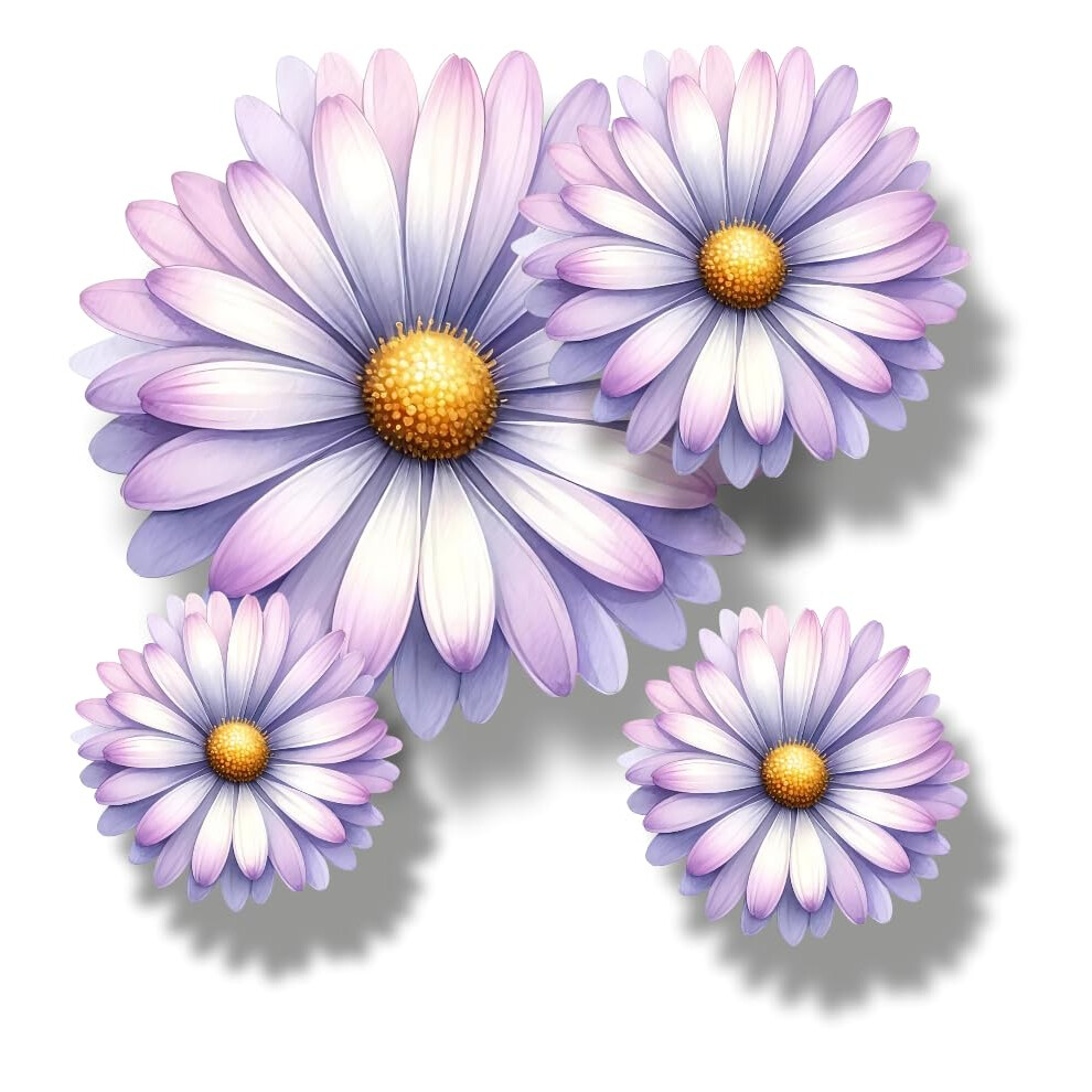 X9 Daisy Flower Vinyl Sticker, Floral Decal Cover Up Marks, Multi-Purpose Ideal For Bin, Car, Laptop, Bike, Wall Lilac 5051226548826