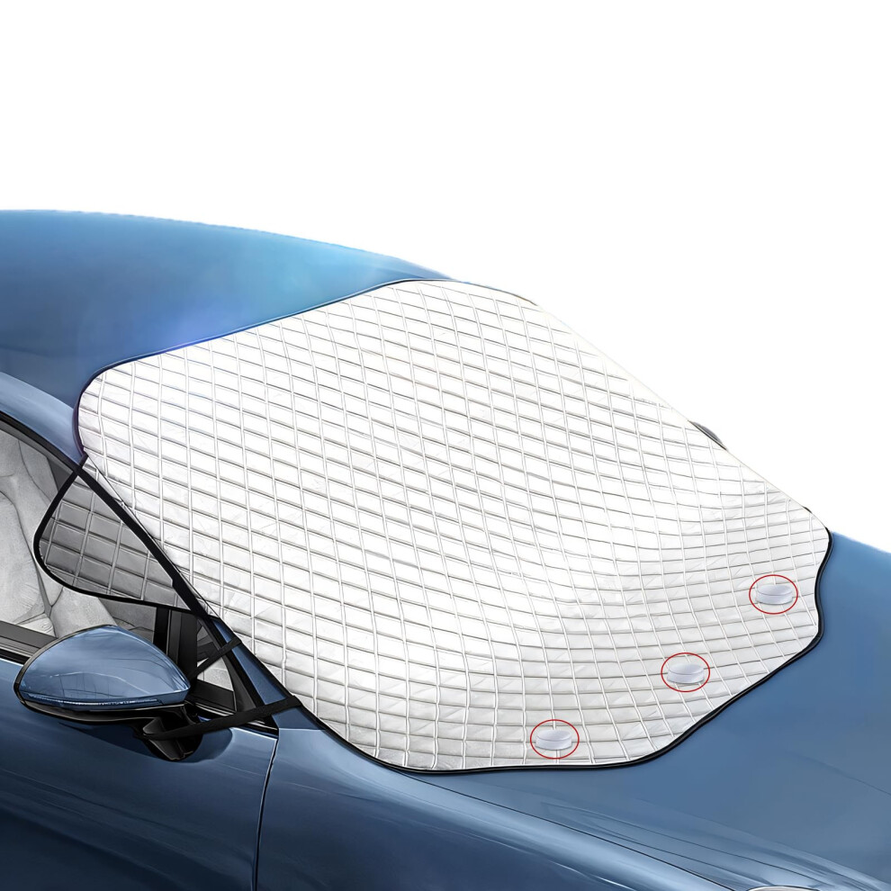 Graplan Car Windscreen Cover For Winter With 3 Magnets 157X126cm Car Windshield Cover, Winter Frost & Snow Protector, Summer Uv Blocker 5051226551185