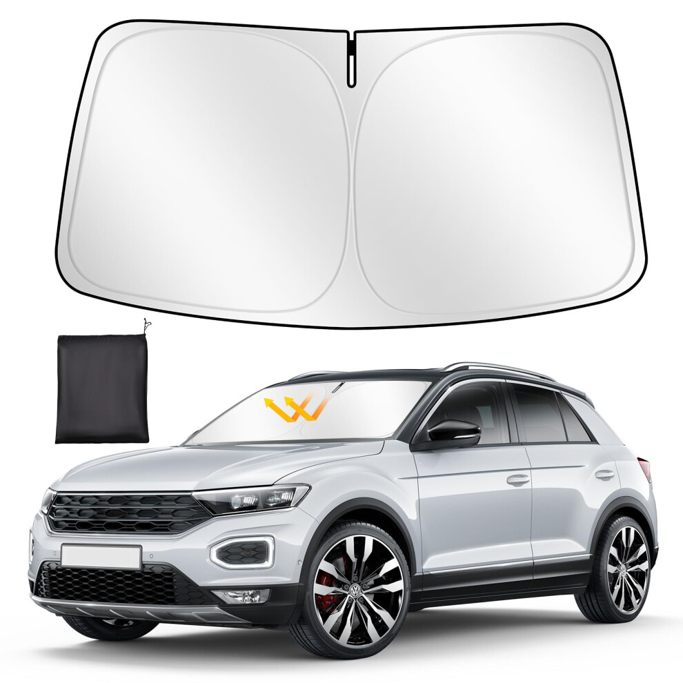 Zatooto Windshield Sun Shade Custom Fit For Vw T-Roc 2018-2024, Car Sun Shades Windscreen Foldable 5051226551253