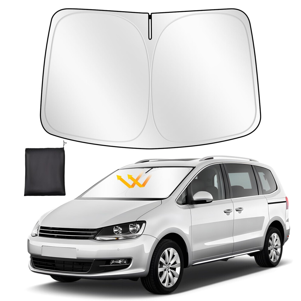 Zatooto Windshield Sun Shade Custom Fit For Vw Sharan 2010-2020, Car Sun Shades Windscreen Foldable 5051226551727