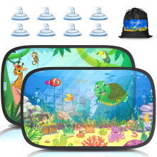 PEMOTech Car Window Shades for Baby【8 Suction Cups & Static Cling】