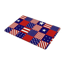 Patriotic 4th of July Door Mat Red White Blue Non-Slip