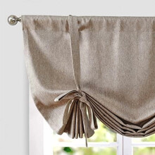 Faux Linen Tie-Up Valance Curtain 42"W x 45"L
