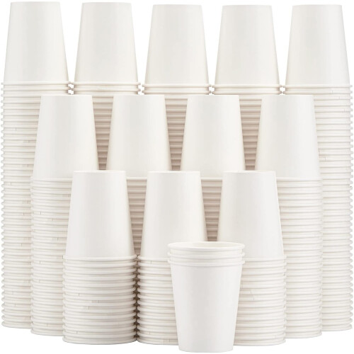 Vasos de papel blancos de 8 oz, 300 unidades