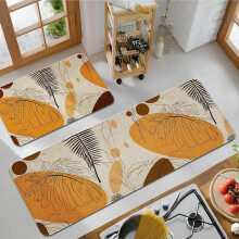 Kitchen Mat Set of 2 – Linen Non-Slip Washable (17x30 &