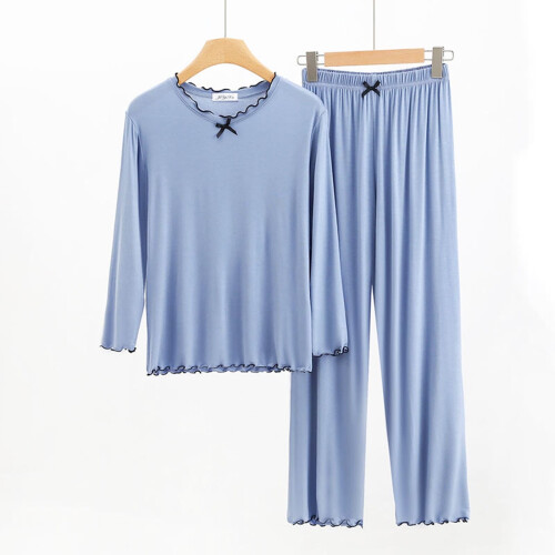 Women's Crew Neck Long Sleeve Pajama Set