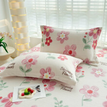 Bloemenprint kussensloop voor tweepersoonsbed (Queen size) roze 20x30 inch