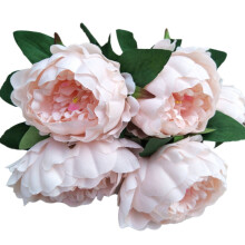 Bouquet de 5 pivoines artificielles rose clair