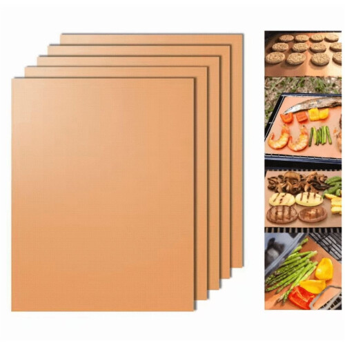 Koperen antiaanbak grillmatten set van 5