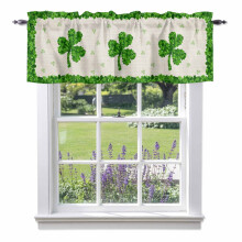 Irish Green Shamrock Valance 54x18in Rod Pocket