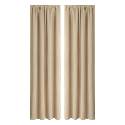 Blackout Curtains Beige 72 x 42 Inch Polyester